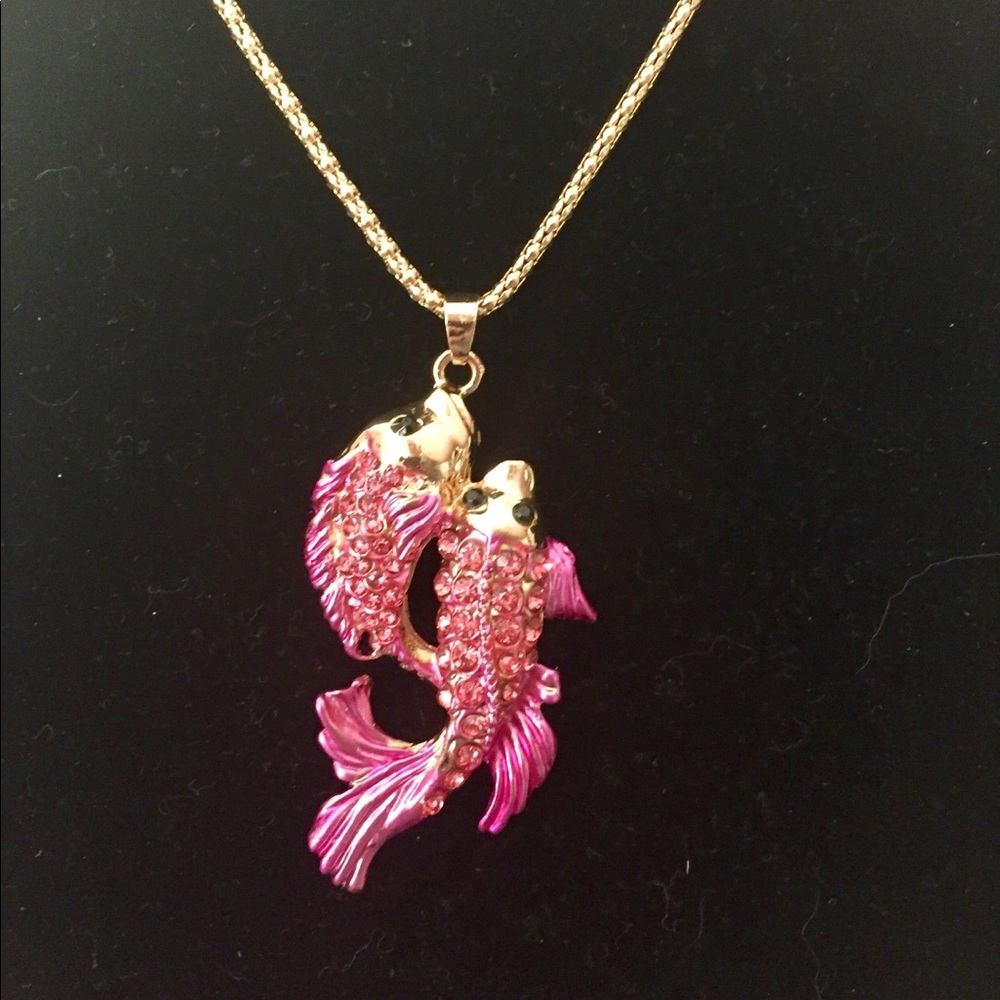 Betsy Johnson pink fish necklace